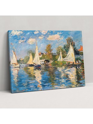 Popcas Claude Monet Argenteuil'de Yelken Yarışı Duvar Sanatı - Duvar Dekorasyonu Kanvas Tablo