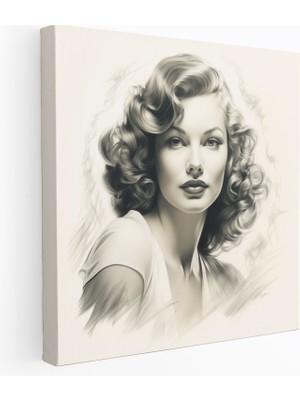 Popcas Klasik Duvar Sanatı:  Kadın Portresi - Klasik Kanvas Gizem Kanvas Duvar Sanatı