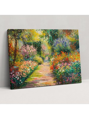 Popcas Claude Monet Bahçe Duvar Tablosu - Ev Dekorasyonu Kanvas Tablo