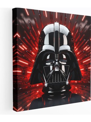 Popcas Darth Vader 3D Kanvas Tablo - Duvar Sanatı 3D Renderlama