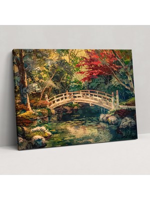 Popcas Claude Monet Japon Köprüsü Kanvas Tablo - Duvar Dekorasyonu Tuval Duvar Sanatı