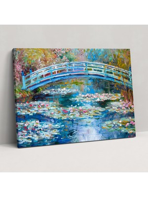 Popcas Büyüleyici Köprü Claude Monet Duvar Süsü - Claude Monet Kanvas Tablo Ev Dekorasyonu Duvar Süsü