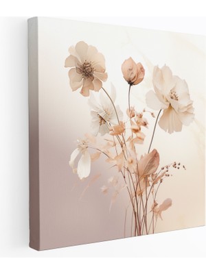 Popcas Zarif Kuru Çiçek Kanvas Tablo - Ev Dekorasyonu Duvar Dekorasyonu Duvar Sanatı