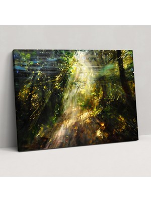 Popcas Güneşli Ağaçlar Kanvas Tablo - Claude Monet Kanvas Kanvas Duvar Sanatı Duvar Dekorasyonu