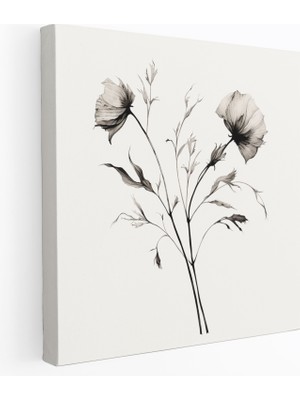 Popcas Minimalist Kuru Çiçek Duvar Sanatı - Kuru Çiçek Kanvas Duvar Sanatı