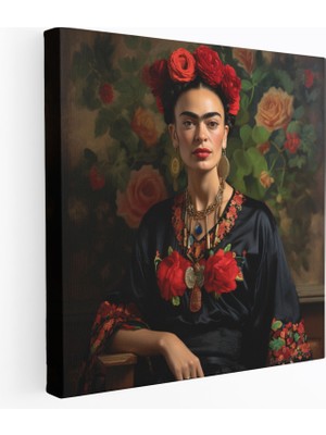 Popcas Frida Kahlo Kanvas Tablo - Yoğun Bakış Duvar Sanatı