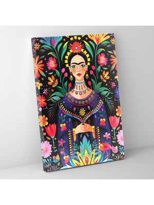 Popcas Frida Kahlo Tarzı Duvar Dekorasyonu - Ev Dekorasyonu Kanvas Tablo Sanatı