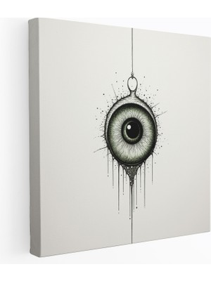 Popcas Minimalist Nazar Boncuğu Desenli Kanvas Tablo - Nazar Boncuğu Tuval Duvar Sanatı Duvar Dekorasyonu