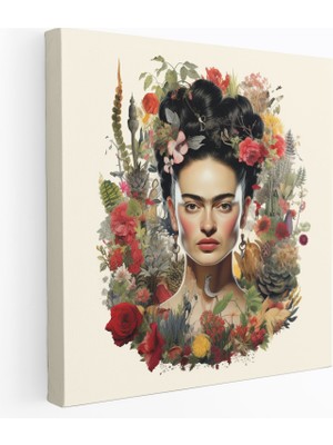 Popcas Frida Kahlo Botanik Kanvas Tablosu - Frida Kahlo Botanik Illüstrasyon Çiçek Düzenlemeleri