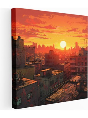 Popcas Şehir Manzaralı Kanvas Tablo