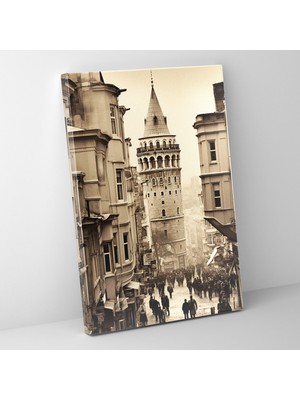 Popcas Galata Kulesi Kanvas Tablo - Duvar Sanatı Nostalji Duvar Dekorasyonu