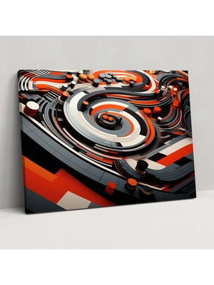 Popcas Formula 1 Duvar Sanatı - Geometrik Soyut Kanvas Tablo - Formula 1 Detaylı Şekiller Duvar Dekorasyonu Geometrik Soyut Sanat Eseri