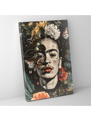 Popcas Frida Kahlo Tarzı Duvar Sanatı - Kanvas Tablo Duvar Dekorasyonu