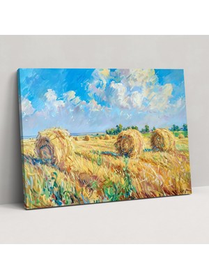 Popcas Claude Monet Samanlık Duvar Dekorasyonu - Kanvas Tablo Sanatları