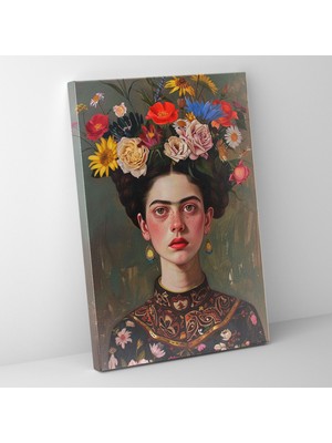 Popcas Frida Kahlo Tarzı Kanvas Tablo - Duvar Dekorasyonu Ev Dekorasyonu