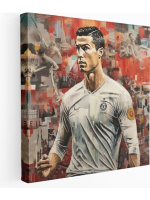 Popcas Cristiano Ronaldo Kanvas Tablo - Cristiano Ronaldo Örtüşen Görüntüler Ev Dekorasyonu