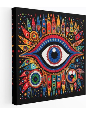 Popcas Pop Art Nazar Boncuğu Bebek Kanvas Tablo - Duvar Sanatı Nazar Boncuğu Kanvas Tablo