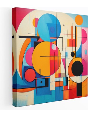 Popcas Havalı Geometrik Soyut Kanvas Tablo - Duvar Dekorasyonu Duvar Sanatı