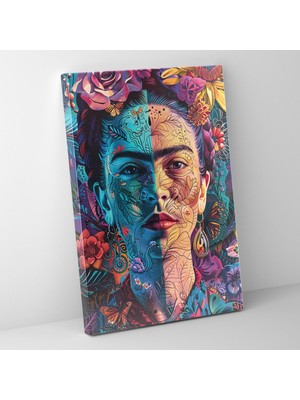 Popcas Canlı Frida Kahlo Tarzı Duvar Sanatı - Kanvas Tablo