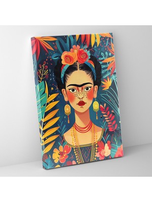 Popcas Frida Kahlo Tarzı Duvar Sanatı - Kanvas Tablo Duvar Dekorasyonu