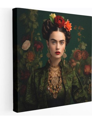 Popcas Frida Kahlo Kanvas Tablo - Gerçekçi Portre - Ev Dekorasyonu Frida Kahlo Gerçekçi Portre Canlı Benzerlik