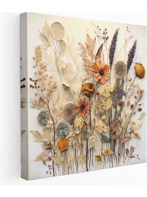 Popcas Kurutulmuş Çiçek Karışık Medya Sanatı - Kuru Çiçek Ev Dekorasyonu Çağdaş Sanat Eseri Görsel Olarak Etkileyici