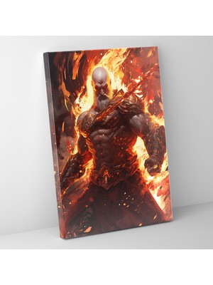 Popcas God Of War Duvar Dekorasyonu - Canlı Renklerle God Of War Kanvas Tablo Sanatı