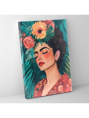 Popcas Frida Kahlo Tarzı Duvar Dekorasyonu - Frida Kahlo Duvar Sanatı Kanvas Tablo