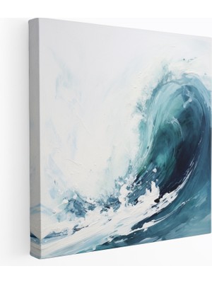 Popcas Deniz Dalgası Kanvas Tablo - Banyo Için Kanvas Duvar Dekorasyonu Minimalist Duvar Sanatı Banyo Kanvas