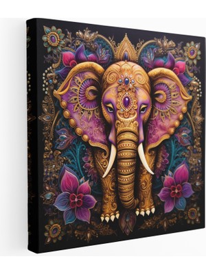Popcas Hint Kına Sanatı Fil Kanvas Tablo Baskı