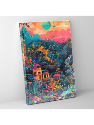 Popcas Rüya Gibi Frida Kahlo Stili Kanvas Tablo - Duvar Sanatı Ev Dekorasyonu