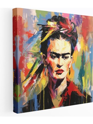 Popcas Frida Kahlo Soyut Dışavurumcu Resim Kanvas Tablo - Frida Kahlo Kanvas Duvar Sanatı