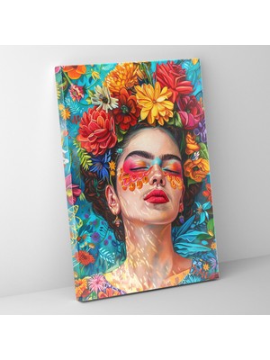 Popcas Frida Kahlo Tarzı Duvar Dekorasyonu - Ev Dekorasyonu ve Duvar Sanatı Için Kanvas Tablo