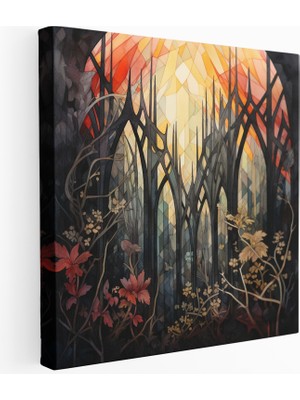 Popcas Gotik Geometrik Suluboya Kanvas Tablo