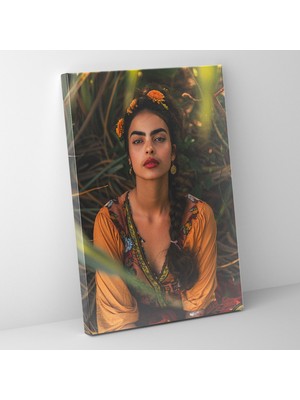 Popcas Frida Kahlo Stili Kanvas Tablo - Frida Kahlo Kanvas Ev Dekorasyonu