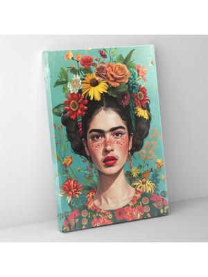 Popcas Frida Kahlo Tarzı Kanvas Tablo - Ev Dekorasyonu Duvar Sanatı