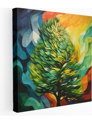 Popcas Doğa Temalı Kanvas Tablo - Canlı Soyut Sanat Eseri Duvar Sanatı