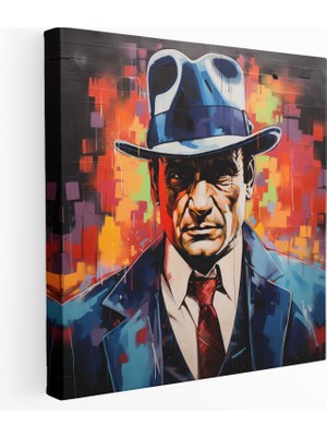 Popcas Goodfellas Duvar Dekorasyonu - Renkli Mafya Babası Graffiti Sanatı - Kanvas Tablo Sokak Sanatı Hakimiyet