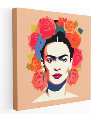 Popcas Frida Kahlo Kanvas Tablo - Duvar Sanatı Tek Kaş Duvar Dekorasyonu