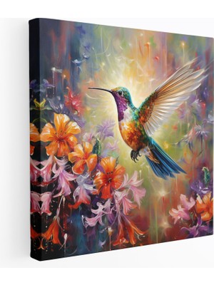 Popcas Canlı Renklerle Süslü Kanvas Tablo - Kuş Bakımı Ev Dekorasyonu Yağlı Boya