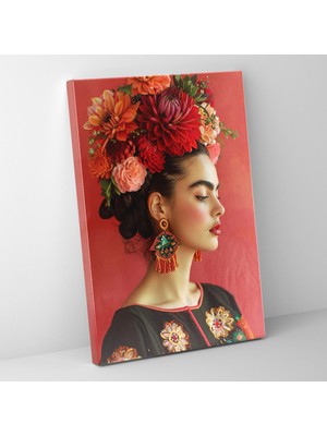 Popcas Frida Kahlo Tarzı Kanvas Tablo - Duvar Sanatı Ev Dekorasyonu