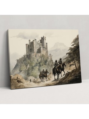 Popcas Ortaçağ Manzara Kanvas Tablo - Ortaçağ Şövalyeler Duvar Sanatı