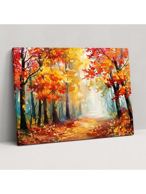 Popcas Sonbahar Ormanı Leonid Afremov Duvar Dekorasyonu - Leonid Afremov Kanvas Ev Dekorasyonu Kanvas Tablo