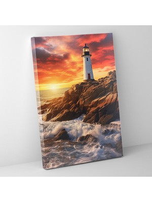 Popcas Deniz Feneri Kanvas Tablo - Ev Dekorasyonu