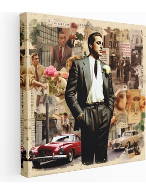 Popcas Baba Tuval Tablo - Vintage Esintili Koleksiyon - Ev Dekorasyonu Tuval Duvar Sanatı