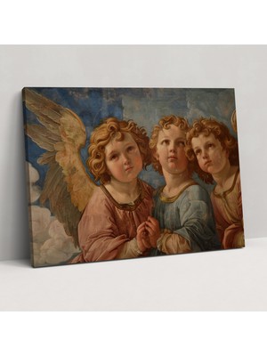 Popcas Michelangelo'nun Melek Figürleri Kanvas Tablo - Duvar Sanatı Duvar Dekorasyonu