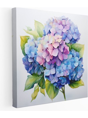 Popcas Hortensia Suluboya Kanvas Tablo - Pembe