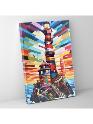 Popcas Deniz Feneri Kanvas Tablo - Duvar Dekorasyonu ve Sanatı