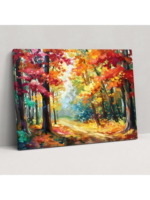 Popcas Leonid Afremov Sonbahar Ormanı Kanvas Tablo - Ev Dekorasyonu Için Leonid Afremov Kanvas Tablo
