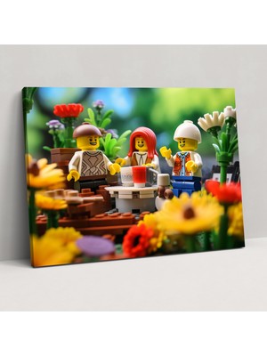 Popcas LEGO Aile Pikniği Duvar Sanatı - Duvar Dekorasyonu Aile